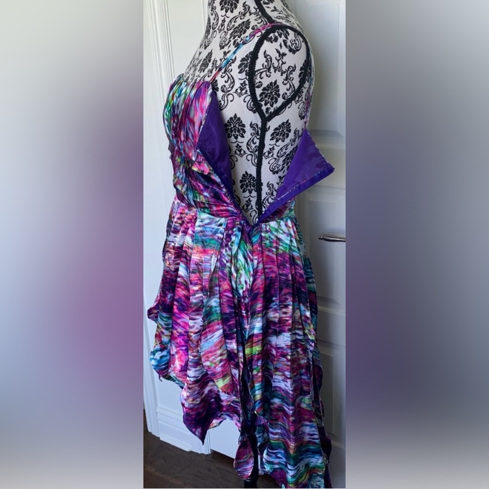 Steppin’ Out Satin High/Low Prom Dress - 13/14 - Multicolored - Used - Picture 7 of 8